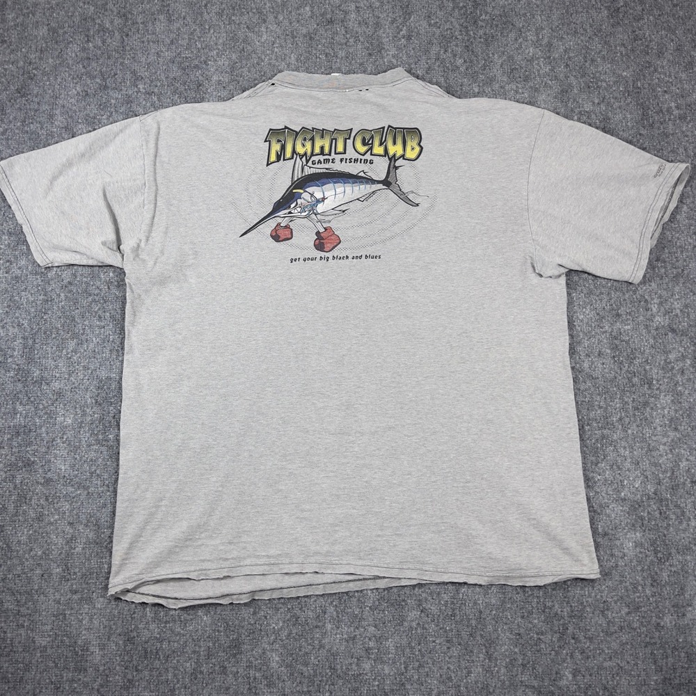 Fight Club Hawaii Crazy Shirts T-Shirt Mens XXL‎ Gray Game Fishing Graphic Tee